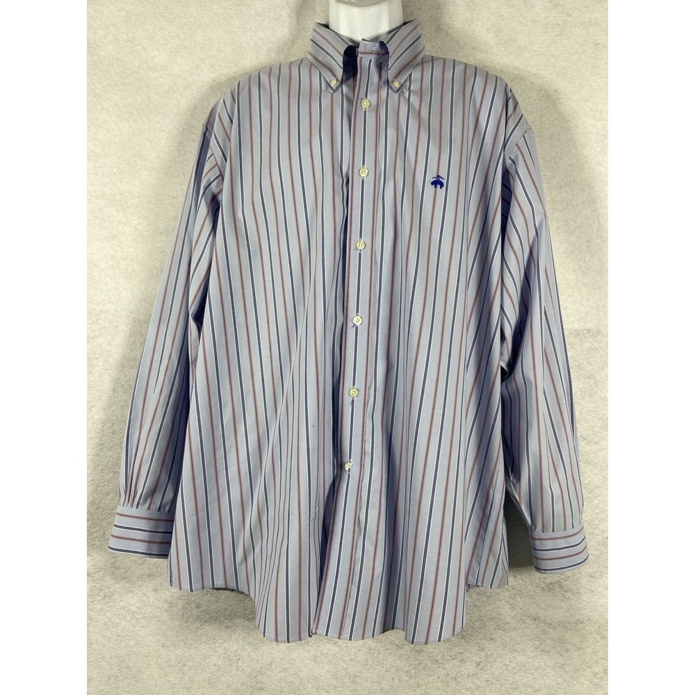 Brooks Brothers 1818 Shirt Mens XL Blue Madison Fit Long Sleeve Button Up